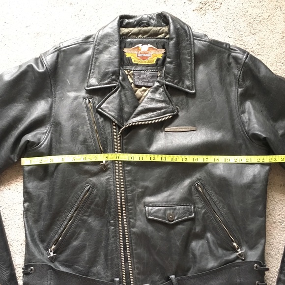 Harley Davidson Jacket Black Leather Mens Biker - Picture 3 of 8